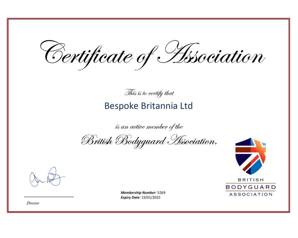 British Bodyguard Association 2024 2025 British Bodyguard Association